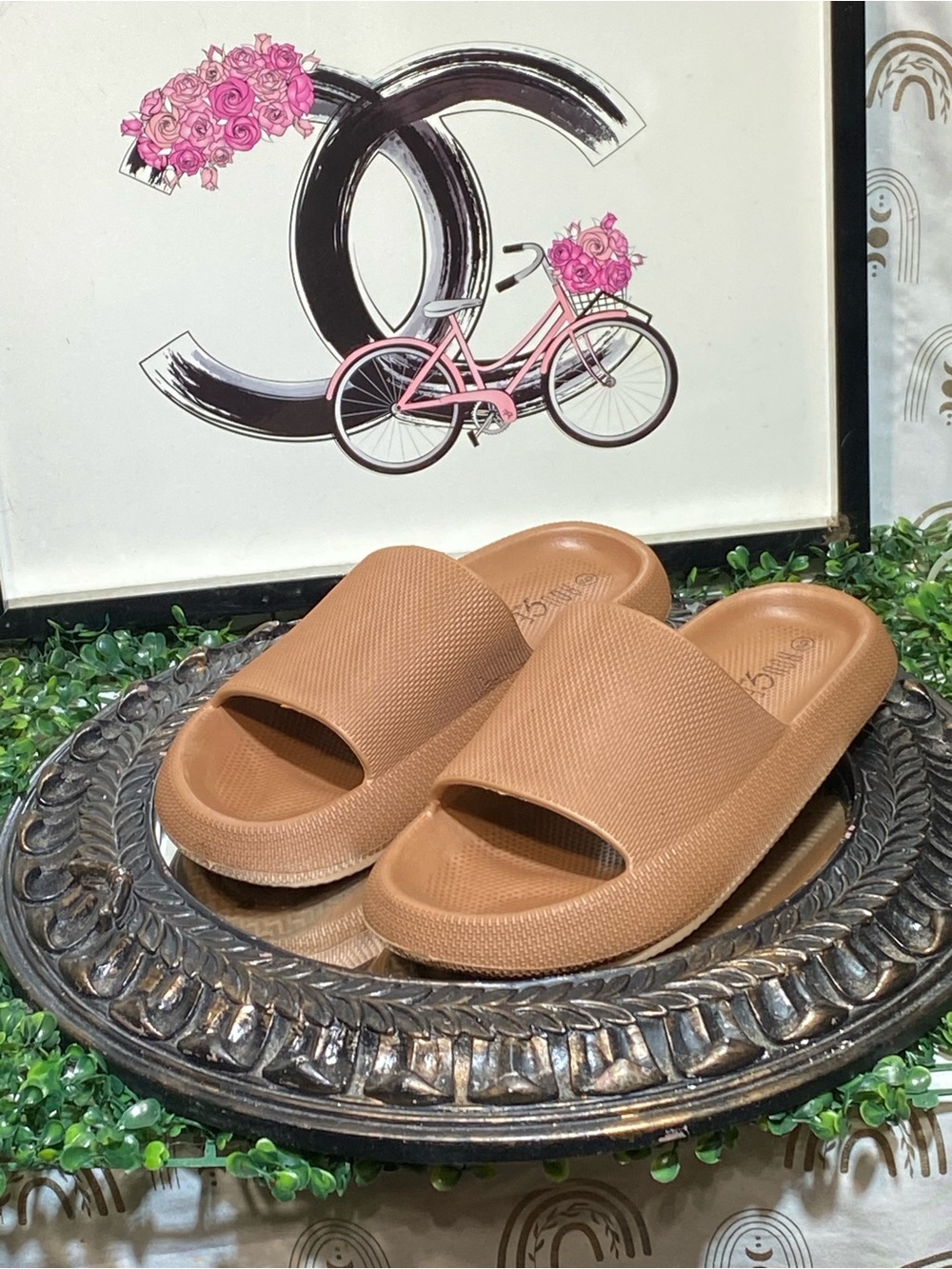 Rogue Tan Slide Sandals for Women